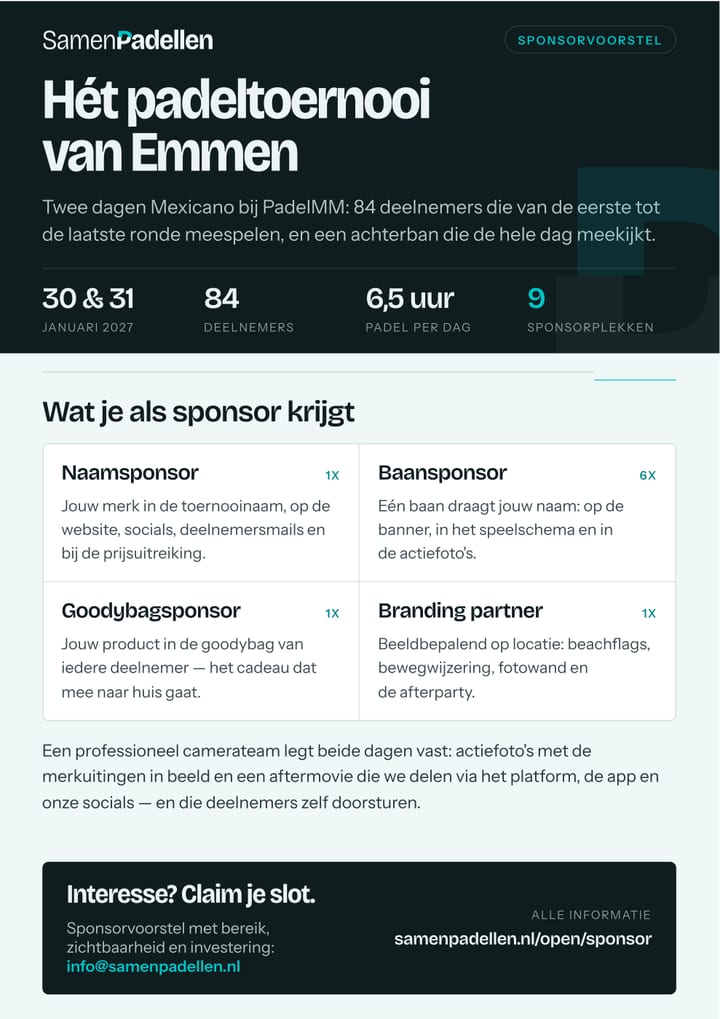 Voorbeeld van de sponsorvoorstel